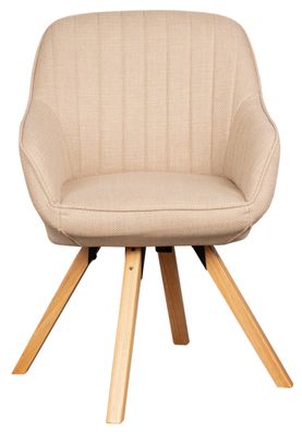 Diningsessel Matera - drehbar - Polyester - beige