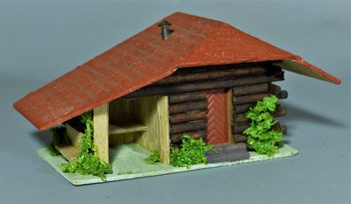 Faller H0 293 Waldhütte Blockhütte Holz/ Masse Kaufmodell Werksfertigmodell 50er