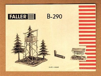 Faller H0 Anleitung Bauanleitung Instruction B-290 Hochstand Jügerstand Jagdsitz Wald