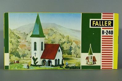 Faller H0 B-240 Große Kirche m. Giebeldach Dorfkirche Kapelle 60er/70er Jahre NEU O