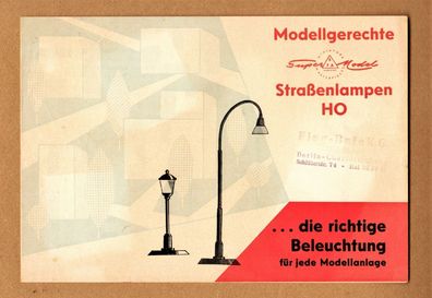 Alter BRAWA Artur Braun Katalog DBGM Straßenlampen H0 und Zubehör frühe 50er Jahre