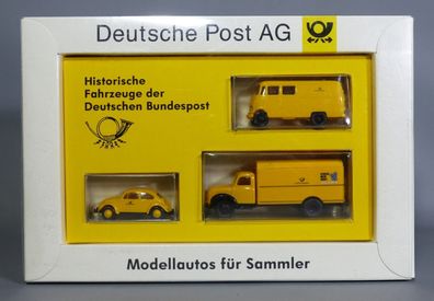 Brekina H0 Historische Fahrzeuge der Deutschen Bundespost 3 Modelle Set 1:87 NEU OVP