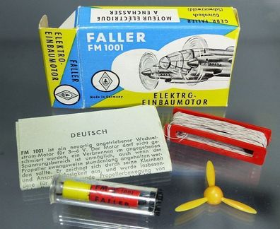 Faller 1:100 FM 1001 Elektro-Einbaumotor Flugzeugmodelle 50er/60er Jahre NEU OVP