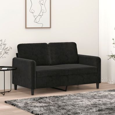 vidaXL 2-Sitzer-Sofa Schwarz 120 cm Samt