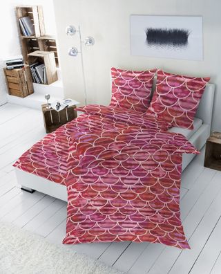 Primera Renforce Bettwäsche 155x220 cm Waben rot pink 123060-24