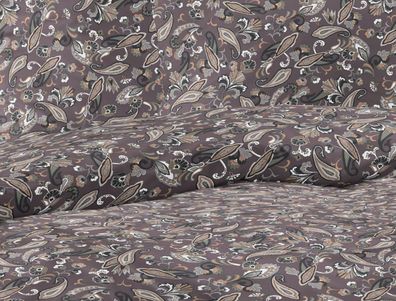 Irisette Sky Mako-Satin Bettwäsche 155x220 Paisley beere sand 8420-70