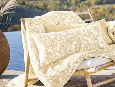 Irisette Florenz Premium Mako Satin Bettwäsche 135x200 Paisley gold ocker 8447-40