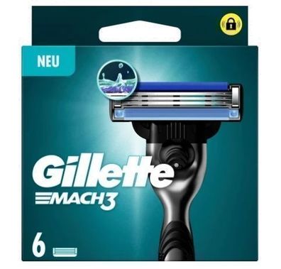 Gillette Mach3 Rasierklingen, 6 Stk. - Präzise & Langlebig