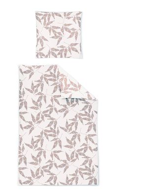 Irisette Capri Mako-Satin Bettwäsche 155x220 Blätter Herbst beige terra 8141-80