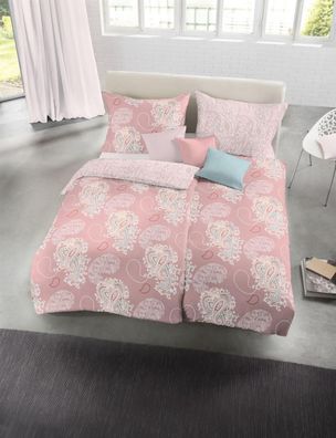 Fleuresse Mako-Satin Bettwäsche 135x200 Wende Paisley rosa 114108-4