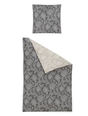 Irisette Nova Mako-Satin Bettwäsche 155x220 Barrock Paisley braun grau 8370-11