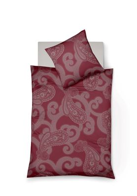 Fleuresse Lech Edelflanell Bettwäsche 135x200 Paisley rot 604312-04