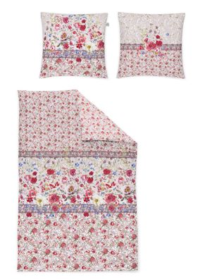Irisette Glamour Mako-Satin Bettwäsche 155x220 Rosen Blumen bunt rosa 8864-60