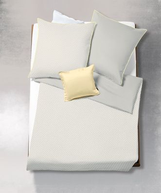 Fleuresse Mako-Satin Bettwäsche 135x200 Vichy Karo silber hellgrau Wende 113527-17