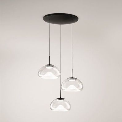 Fabas Luce 3755-47-241 LED Pendelleuchte Brena 3-flammig transparent
