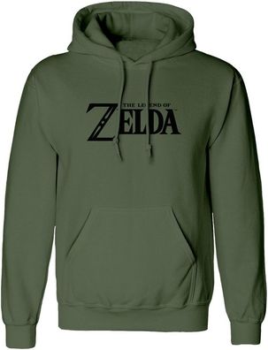 Nintendo Legend Of Zelda - Logo And Shield (Unisex Green Pullover Hoodie) Hoodie