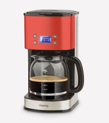 HKoenig Kaffeemaschine mit Timer MG30 rot