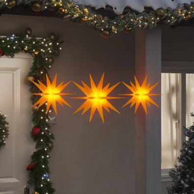 LED-Weihnachtssterne 3 Stk. Faltbar Gelb