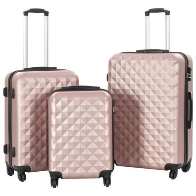 Hartschalen-Trolley-Set 3 Stk. Roségold ABS