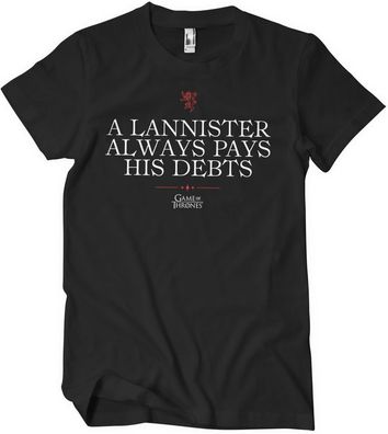 Game of Thrones T-Shirt A Lannister Always Pays His Debts T-Shirt WB-1-GOT006-H84-2