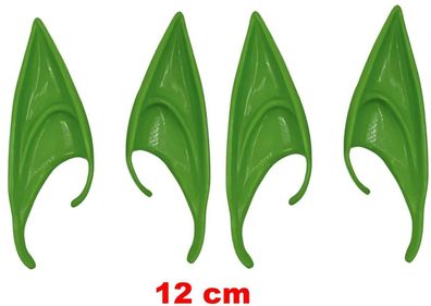 2 Paar Grüne XL Elfenohren 12cm lang Spitz Ohren Waldschrat Elfe Pandora Märchen