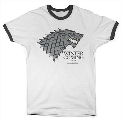 Game of Thrones T-Shirt Stark Sigil Ringer Tee WB-51-GOT001-H30-13