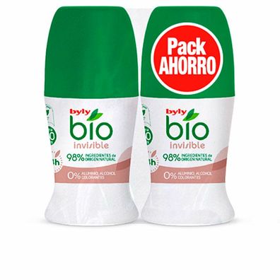 Byly Bio Natural 0% Invisible Desodorant Roll On 2x50ml