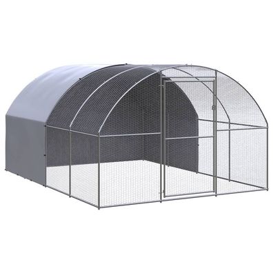 vidaXL Outdoor-Hühnerstall 3x4x2 m Verzinkter Stahl