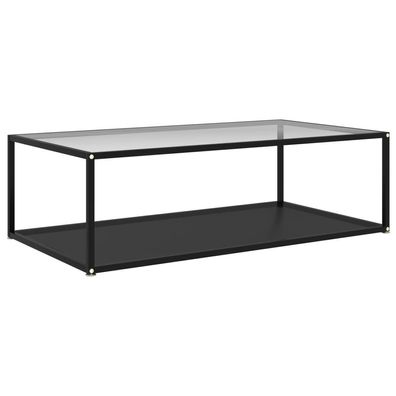 Couchtisch Transparent und Schwarz 120x60x35 cm Hartglas