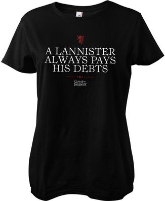 Game of Thrones T-Shirt A Lannister Always Pays His Debts Girly Tee WB-5-GOT006-H84-2