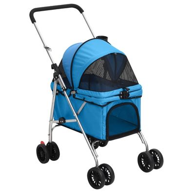 vidaXL Hundewagen Faltbar Blau 76x50x100 cm Oxford-Gewebe