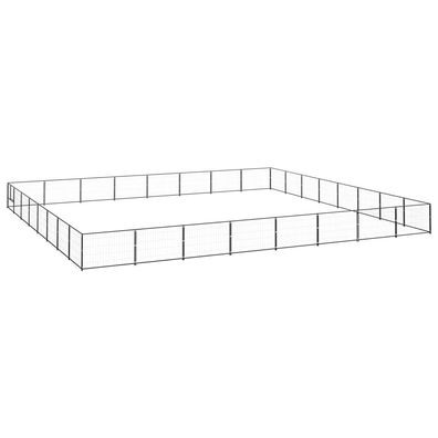 vidaXL Hundezwinger Schwarz 64 m² Stahl