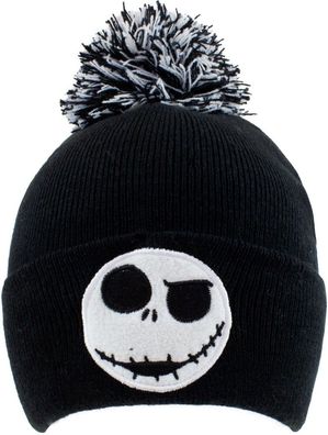 Nightmare Before Christmas - Jack Face (Beanie Pom) Mütze Black