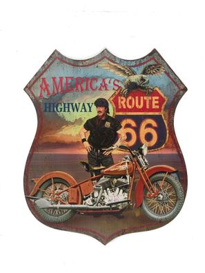 Blechschild Wandschild Route 66 Magnettafel Highway Amerika USA 80cm Nostalgie