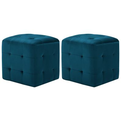 vidaXL Pouf 2 Stk. Blau 30x30x30 cm Samtstoff