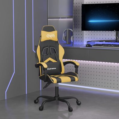 vidaXL Gaming-Stuhl Schwarz und Golden Kunstleder