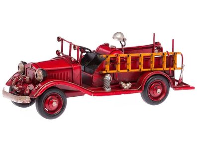 Nostalgie Feuerwehrauto Modellfahrzeug Feuerwehr 25,5cm Auto Blech Firetruck