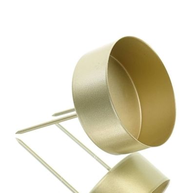 Scheulen Kranzstecker Kerzenhalter Meta Goldfarben mit hohem Rand Ø 7 cm - Metall