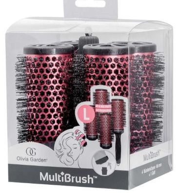 Olivia Garden MultiBrush 46/62mm rot 4er Set mit Griff