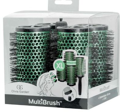 Olivia Garden MultiBrush 56/75mm grün 4er Set mit Griff