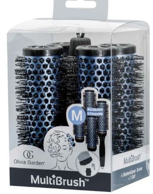 Olivia Garden MultiBrush 36/48mm blau 4er Set mit Griff