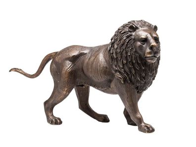 Bronze Skulptur Figur Löwe Lion Bronzeskulptur Bronzefigur Sculpture 31cm