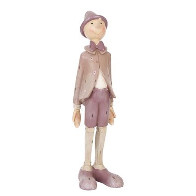 Clayre & Eef Figur Pinocchio 9x8x30 cm Rosa Polyresin (Gr. 9x8x30 cm)