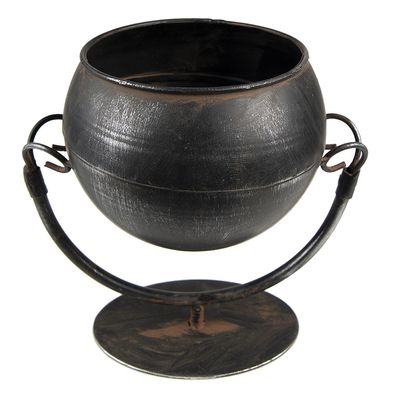 Clayre & Eef Blumentopf Ø 11x19 cm Schwarz Eisen (Gr. 19x15x19 cm)