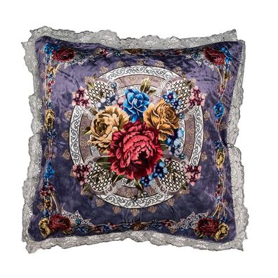 Clayre & Eef Kissenbezug 55x55 cm Violett Synthetisch Quadrat (Gr. 55x55 cm)
