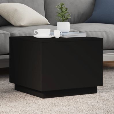 Couchtisch mit LED-Leuchten Schwarz 50x50x40 cm