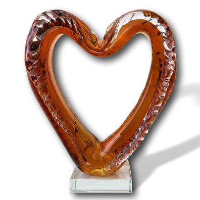 Glasskulptur Herz Glasfigur Figur Skulptur Liebe Glas Paar Liebespaar Hochzeit