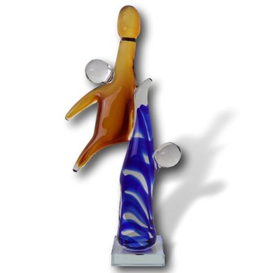 Glasskulptur Basketball Glasfigur Figur Skulptur modern Glas Kunst abstrakt 40cm