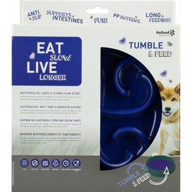 Eat Slow Live Longer Tumble Feeder Blue