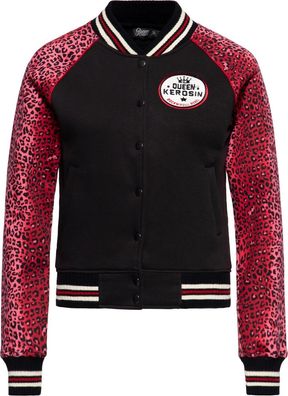 Queen Kerosin Damen College Raglan Sweat Jacke Leo "Rock`N Roll" QKU44006